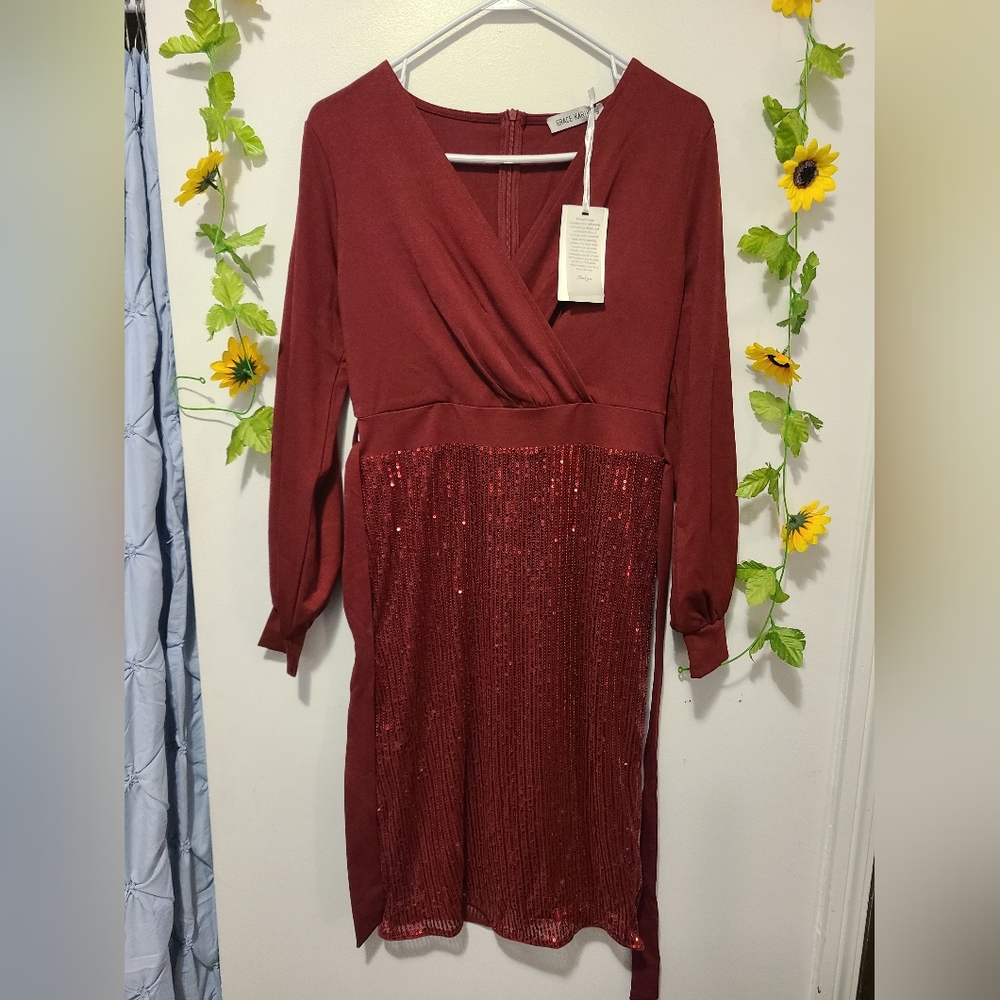 Nwt Medium Grace Karin Sequin Long Sleeve Elegant Cocktail Party Dresses